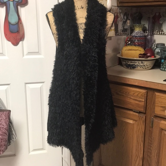 Carol Ross Jackets & Blazers - Cute asymmetrical fluffy faux fur sweater vest